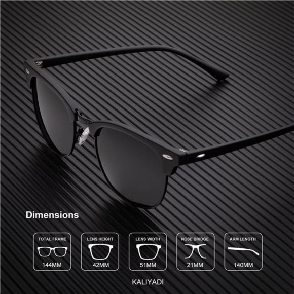 Sunglasses Men Polarized Sunglasses for Men Women Unisex Semi-Rimless Frame - Picture 2 of 5